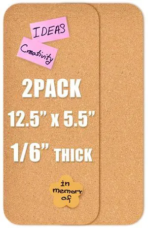 2 PCS 12.5"*5.5" Self-Adhesive Cork Board, 4mm Thick Cork Boards for Walls, 1 Pack 12.5"*5.5" Bulletin Board, Cork Board Tiles for Office, Home, School (4MM-2PC) 2 PCS 12.5"*5.5" Self-Adhesive Cork Board, 4mm Thick Cork Boards for Walls, 1 Pack 12.5"*5.5" Bulletin Board, Cork Board Tiles for Office, Home, School (4MM-2PC)
