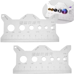 2 Pcs Stainless Steel Double-Sided Bolt Gauge Card, 010 Thread Measuring Tool with ±0.0005 Accuracy, Metric Scale, Portable Keychain for DIY, Automotive & Industrial Use 2 Pcs Stainless Steel Double-Sided Bolt Gauge Card, 010 Thread Measuring Tool with ±0.0005 Accuracy, Metric Scale, Portable Keychain for DIY, Automotive & Industrial Use