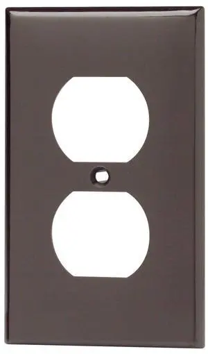 1-Gang Duplex Device Receptacle Wallplate, Standard Size, Thermoplastic Nylon, Device Mount, 80703, Brown 1-Gang Duplex Device Receptacle Wallplate, Standard Size, Thermoplastic Nylon, Device Mount, 80703, Brown