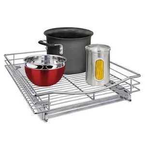Pull Out Cabinet Organizer, Kitchen Slide Out Drawer | 17W x 18D chrome rollout shelf creates easy-access storage for cookware, pantry items and kitchen essentials inside cabinets Pull Out Cabinet Organizer, Kitchen Slide Out Drawer | 17W x 18D chrome rollout shelf creates easy-access storage for cookware, pantry items and kitchen essentials inside cabinets