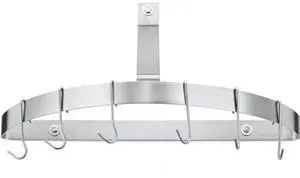 Half-Circle Wall-Mount Pot Rack, Brushed Stainless Half-Circle Wall-Mount Pot Rack, Brushed Stainless