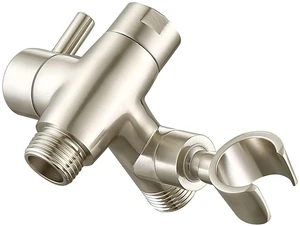 Solid Metal Shower Head Diverter with Holder 3-Way | Spray Separately or Both, Adjustable-Angle Bracket, Anti-Leak, Smooth Knob Switch, Easy Install, Universal Replacement Part Solid Metal Shower Head Diverter with Holder 3-Way | Spray Separately or Both, Adjustable-Angle Bracket, Anti-Leak, Smooth Knob Switch, Easy Install, Universal Replacement Part