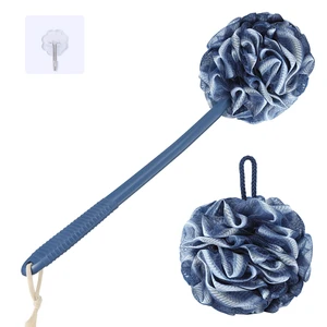 Sponge Set Loofah Exfoliating Body Scrubber, AntiSlip Plastic 17" Handle Loofah on a Stick with Fluffy Shower Sponge, PE Soft Mesh Shower LoofahsBlue with White Edge Sponge Set Loofah Exfoliating Body Scrubber, AntiSlip Plastic 17" Handle Loofah on a Stick with Fluffy Shower Sponge, PE Soft Mesh Shower LoofahsBlue with White Edge