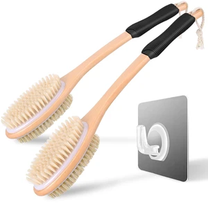 Ergonomically Back Scrubber/Brush for Shower, Double Sided Exfoliating Body Scrubber for Women and Men (Blue) (Black (2Pack)) Ergonomically Back Scrubber/Brush for Shower, Double Sided Exfoliating Body Scrubber for Women and Men (Blue) (Black (2Pack))
