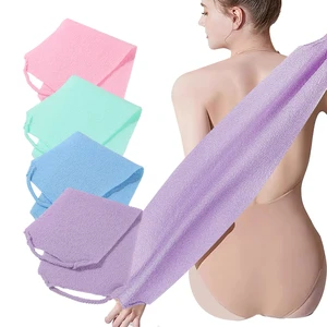 4 Pack Exfoliating Body Scrubber with Handles, Nylon Exfoliating Cloth Extended Length Back Scrubber Stretchable Pull Strap Shower Back Scrubber for Shower for Women&Men(4 PackGreen+Blue+Purple+Pink) 4 Pack Exfoliating Body Scrubber with Handles, Nylon Exfoliating Cloth Extended Length Back Scrubber Stretchable Pull Strap Shower Back Scrubber for Shower for Women&Men(4 PackGreen+Blue+Purple+Pink)