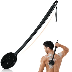 Silicone Back Scrubber for Shower, 17in Lengthen Long Handle Body Brush, Double Sided Shower Brush for Shower Exfoliating and Massage Can Produce Rich Foam, Long Handle Back Scrubber for Men Silicone Back Scrubber for Shower, 17in Lengthen Long Handle Body Brush, Double Sided Shower Brush for Shower Exfoliating and Massage Can Produce Rich Foam, Long Handle Back Scrubber for Men