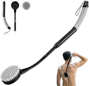 Back Scrubber for Shower, Long Handle Bath Brush with Soft Bristles, Adjustable Shower Brush for Body Exfoliating & Dry Brushing, NonSlip Ergonomic Handle, Removable Head for Men & Women Back Scrubber for Shower, Long Handle Bath Brush with Soft Bristles, Adjustable Shower Brush for Body Exfoliating & Dry Brushing, NonSlip Ergonomic Handle, Removable Head for Men & Women