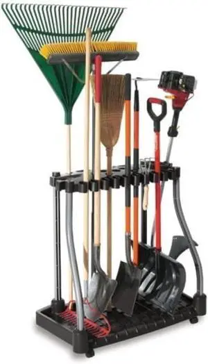 Garage Tool Tower Rack Wheeled Storage Organizer Holds Up to 40 Long Handled Tools for Rakes Brooms Shovels Home Shed Outdoor Black Garage Tool Tower Rack Wheeled Storage Organizer Holds Up to 40 Long Handled Tools for Rakes Brooms Shovels Home Shed Outdoor Black