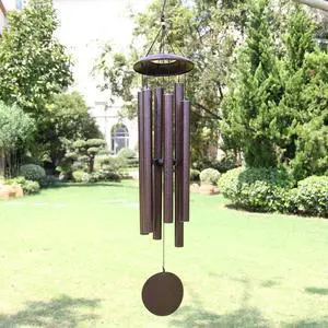 45 Inch Outdoor Memorial Wind Chimes, 6 Heavy Aluminum Tubes, Large Deep Tone, Bronze Hanging Garden Decor 45 Inch Outdoor Memorial Wind Chimes, 6 Heavy Aluminum Tubes, Large Deep Tone, Bronze Hanging Garden Decor