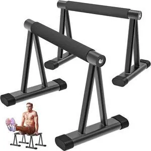 12 Inch High Parallettes Push Up Bars Triangle Base 600 LB Load Capacity Non-Slip Rubber Feet EVA Foam Grips Easy Assembly Dip Bars for Calisthenics Handstand Home Gym Strength Training 12 Inch High Parallettes Push Up Bars Triangle Base 600 LB Load Capacity Non-Slip Rubber Feet EVA Foam Grips Easy Assembly Dip Bars for Calisthenics Handstand Home Gym Strength Training