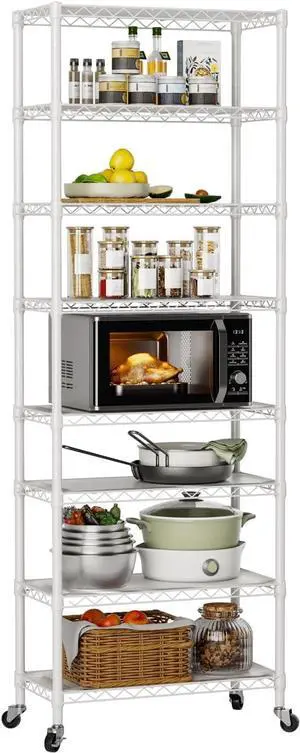 8 Tier Adjustable Heavy Duty Metal Wire Storage Shelving Unit Multipurpose Organizer Rack for Kitchen Pantry Bathroom Laundry Office 8 Tier Adjustable Heavy Duty Metal Wire Storage Shelving Unit Multipurpose Organizer Rack for Kitchen Pantry Bathroom Laundry Office