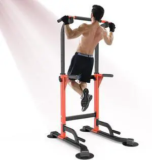 330LBS Capacity Pull Up Dip Station, Home Gym Strength Training Fitness Station for Chin-Ups Push-Ups Knee Lifts, Carbon Steel Workout Power Tower 330LBS Capacity Pull Up Dip Station, Home Gym Strength Training Fitness Station for Chin-Ups Push-Ups Knee Lifts, Carbon Steel Workout Power Tower