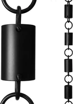 8.5 Ft Aluminum Cylinder Rain Chain, Matte Black Decorative Gutter Downspout Alternative, Heavy Duty Rust Resistant Rain Chain for Outdoor Garden Patio 8.5 Ft Aluminum Cylinder Rain Chain, Matte Black Decorative Gutter Downspout Alternative, Heavy Duty Rust Resistant Rain Chain for Outdoor Garden Patio