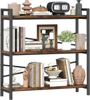 3 Tier Wide Industrial Bookshelf Vintage MDF Board Metal Pipe Frame Freestanding Open Storage Bookcase 31.49 Inch Width Organizer for Living Room Bedroom Office 3 Tier Wide Industrial Bookshelf Vintage MDF Board Metal Pipe Frame Freestanding Open Storage Bookcase 31.49 Inch Width Organizer for Living Room Bedroom Office
