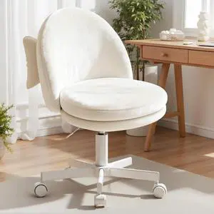 Adjustable Height Velvet Vanity Chair, Cute Armless Candy Chair with Back, for Living Room, Makeup Room, Bedroom, Kitchen Adjustable Height Velvet Vanity Chair, Cute Armless Candy Chair with Back, for Living Room, Makeup Room, Bedroom, Kitchen