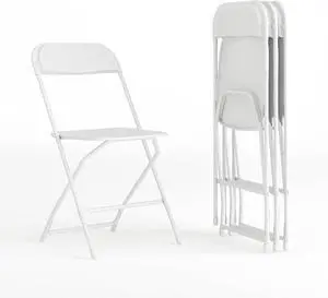 Plastic Folding Chairs 4 Pack, White Heavy-Duty Event Chairs, 650LB Weight Capacity, Lightweight Stackable for Indoor Outdoor Use Plastic Folding Chairs 4 Pack, White Heavy-Duty Event Chairs, 650LB Weight Capacity, Lightweight Stackable for Indoor Outdoor Use