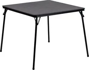 33.5" Square Folding Multipurpose Card Table, Padded Vinyl Top, Portable 4-Player Game Table, Black, No Assembly 33.5" Square Folding Multipurpose Card Table, Padded Vinyl Top, Portable 4-Player Game Table, Black, No Assembly
