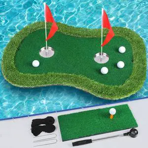 Floating Golf Green for Pool & Lake, Floating Chipping Mat with Ball Retriever & Anti-Drift Ropes, Stable Golf Putting Practice Game Set for Golfers Floating Golf Green for Pool & Lake, Floating Chipping Mat with Ball Retriever & Anti-Drift Ropes, Stable Golf Putting Practice Game Set for Golfers