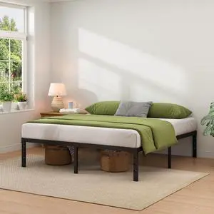 King Size Metal Platform Bed Frame, 14 Inch Heavy Duty Mattress Foundation with Under Bed Storage, No Box Spring Needed, Easy Assembly, Black Bedroom Furniture King Size Metal Platform Bed Frame, 14 Inch Heavy Duty Mattress Foundation with Under Bed Storage, No Box Spring Needed, Easy Assembly, Black Bedroom Furniture