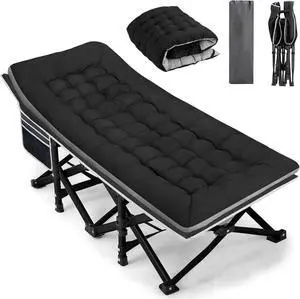 28 Inch Extra Wide Folding Sleeping Cot for Adults Heavy Duty 600 LBS Capacity with Detachable Thick Mattress Portable Rest Bed for Camping Office Indoor Use Black 28 Inch Extra Wide Folding Sleeping Cot for Adults Heavy Duty 600 LBS Capacity with Detachable Thick Mattress Portable Rest Bed for Camping Office Indoor Use Black