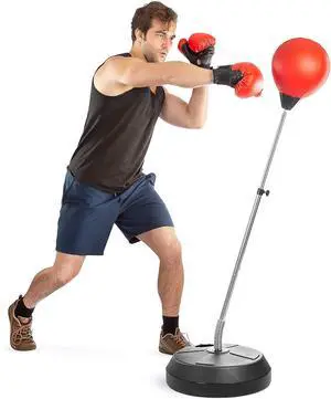 Height Adjustable Freestanding Punching Bag with Stand, Speed Bag for Boxing Training, Stress Relief and Home Fitness for Teens and Adults Height Adjustable Freestanding Punching Bag with Stand, Speed Bag for Boxing Training, Stress Relief and Home Fitness for Teens and Adults