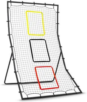 6 x 4 ft Baseball Softball Pitching Fielding Rebounder Net, Pitch Back Trainer with 3 Target Zones for Solo Training 6 x 4 ft Baseball Softball Pitching Fielding Rebounder Net, Pitch Back Trainer with 3 Target Zones for Solo Training