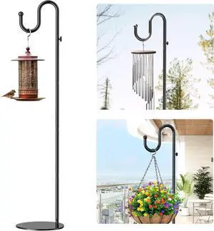 74" Adjustable Shepherd's Hook Stand, Heavy Duty Metal Pole Holder, 20 LBS Capacity, Free Standing for Hanging Bird Feeders Plants Lanterns Wreath Wind Chimes, Indoor Outdoor Use 74" Adjustable Shepherd's Hook Stand, Heavy Duty Metal Pole Holder, 20 LBS Capacity, Free Standing for Hanging Bird Feeders Plants Lanterns Wreath Wind Chimes, Indoor Outdoor Use