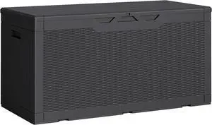 100 Gallon Outdoor Storage Box with Lid Lockable Waterproof UV Resistant for Patio Furniture Garden Tools Pool Supplies Black 100 Gallon Outdoor Storage Box with Lid Lockable Waterproof UV Resistant for Patio Furniture Garden Tools Pool Supplies Black