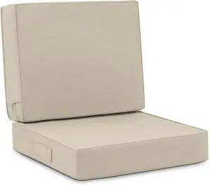 24 x 24 Inch Deep Seat Patio Cushion Set, Waterproof Fade Resistant Outdoor Chair Cushions with Removable Cover, Handle and Adjustable Straps for Patio Yard Garden 24 x 24 Inch Deep Seat Patio Cushion Set, Waterproof Fade Resistant Outdoor Chair Cushions with Removable Cover, Handle and Adjustable Straps for Patio Yard Garden