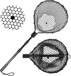 Collapsible Aluminum Fishing Landing Net 67 Inch Extended Length Folding Handle Deep Tangle-Free Rubber Mesh Portable Fish Net for Freshwater Saltwater Kayak Boat Fishing Collapsible Aluminum Fishing Landing Net 67 Inch Extended Length Folding Handle Deep Tangle-Free Rubber Mesh Portable Fish Net for Freshwater Saltwater Kayak Boat Fishing
