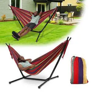 3-in-1 Portable Hammock with Stand, 600lb Weight Capacity Adjustable Height Free Standing Hammock with Carry Bag for Outdoor Indoor Camping Backyard Bedroom Use 3-in-1 Portable Hammock with Stand, 600lb Weight Capacity Adjustable Height Free Standing Hammock with Carry Bag for Outdoor Indoor Camping Backyard Bedroom Use