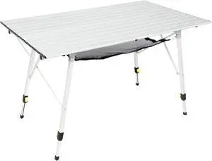 Adjustable Height Folding Camping Table, Roll Up Aluminum Portable Table with Removable Storage Mesh and Carry Bag, Waterproof Lightweight Outdoor Table for Picnic BBQ Backyard Beach Party Adjustable Height Folding Camping Table, Roll Up Aluminum Portable Table with Removable Storage Mesh and Carry Bag, Waterproof Lightweight Outdoor Table for Picnic BBQ Backyard Beach Party