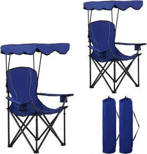 Folding Camping Chair with Sun Canopy Heavy Duty 350 LBS Capacity with Carry Bag for Outdoor Beach Hiking Picnic Folding Camping Chair with Sun Canopy Heavy Duty 350 LBS Capacity with Carry Bag for Outdoor Beach Hiking Picnic