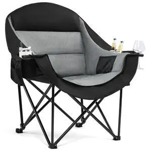 Oversized Padded Outdoor Folding Camping Chair for Adults, Heavy Duty Steel Frame Supports 500lbs with Cup Holder Cooler Pockets for Beach Fishing Sports Garden Oversized Padded Outdoor Folding Camping Chair for Adults, Heavy Duty Steel Frame Supports 500lbs with Cup Holder Cooler Pockets for Beach Fishing Sports Garden