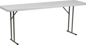 6-Foot Rectangular Plastic Folding Table, White Foldable Table for Indoor/Outdoor Events, 220 LBS Static Load, No Assembly 6-Foot Rectangular Plastic Folding Table, White Foldable Table for Indoor/Outdoor Events, 220 LBS Static Load, No Assembly