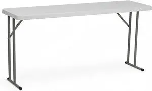 5-Foot Rectangular Plastic Folding Table, White Foldable Table for Indoor/Outdoor Events, 330 LBS Static Load 5-Foot Rectangular Plastic Folding Table, White Foldable Table for Indoor/Outdoor Events, 330 LBS Static Load