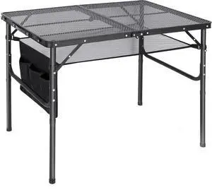 36x24 Folding Metal Grill Table with Adjustable Height Legs, Lightweight Aluminum Outdoor Table for Camping Picnic BBQ and Cooking 36x24 Folding Metal Grill Table with Adjustable Height Legs, Lightweight Aluminum Outdoor Table for Camping Picnic BBQ and Cooking