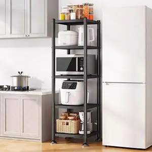 5-Tier Adjustable Metal Storage Shelves with Rolling Wheels Heavy Duty Shelving Unit Organizer for Kitchen Pantry Bedroom Laundry Closet Garage 5-Tier Adjustable Metal Storage Shelves with Rolling Wheels Heavy Duty Shelving Unit Organizer for Kitchen Pantry Bedroom Laundry Closet Garage