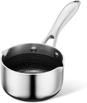 0.5QT Hybrid Nonstick Milk Pot Saucier Induction Compatible Stay-Cool Handles Dishwasher and Oven Safe up to 900°F All Cooktops Compatible 0.5QT Hybrid Nonstick Milk Pot Saucier Induction Compatible Stay-Cool Handles Dishwasher and Oven Safe up to 900°F All Cooktops Compatible