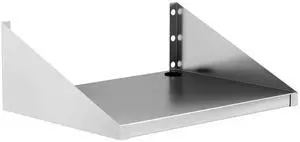 Stainless Steel Wall Mount Microwave Shelf 24"x18", Heavy Duty 430 Steel Floating Shelving with Cord Management Hole for Kitchen Laundry Garage Stainless Steel Wall Mount Microwave Shelf 24"x18", Heavy Duty 430 Steel Floating Shelving with Cord Management Hole for Kitchen Laundry Garage