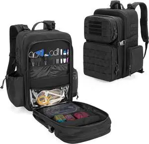 First Aid Trauma Tactical Backpack Molle Assault Pack, Water Resistant Medical Bag for Hiking Trekking Hunting Camping (Bag Only) First Aid Trauma Tactical Backpack Molle Assault Pack, Water Resistant Medical Bag for Hiking Trekking Hunting Camping (Bag Only)