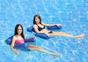 2-Pack Inflatable Water Chair Pool Float Lounges for Adults, Adjustable Reclining Fabric Sling Design with Headrest & Armrests, for Pool, Lake, River 2-Pack Inflatable Water Chair Pool Float Lounges for Adults, Adjustable Reclining Fabric Sling Design with Headrest & Armrests, for Pool, Lake, River