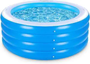 70"x30" Large Deep Round Inflatable Swimming Pool with Handles, 0.4mm Thickened PVC, 270 Gallon Capacity, Family Pool for Adults & Kids, Outdoor Garden Backyard Summer Water Party, Blue 70"x30" Large Deep Round Inflatable Swimming Pool with Handles, 0.4mm Thickened PVC, 270 Gallon Capacity, Family Pool for Adults & Kids, Outdoor Garden Backyard Summer Water Party, Blue