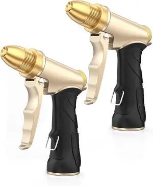 Heavy Duty Metal Garden Hose Nozzle, High Pressure with Adjustable Spray Patterns, for Watering Plants, Car Washing, Pet Showering (2 pcs) Heavy Duty Metal Garden Hose Nozzle, High Pressure with Adjustable Spray Patterns, for Watering Plants, Car Washing, Pet Showering (2 pcs)