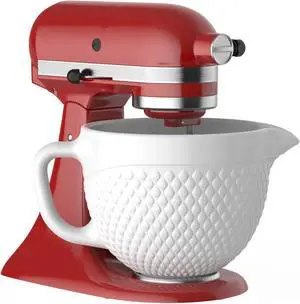 5 Quart White Ceramic Replacement Mixer Bowl, Compatible with 4.5-5Qt Tilt-Head Stand Mixers, with Ergonomic Handle and Pour Spout, Oven Microwave Freezer Dishwasher Safe for Baking Prep 5 Quart White Ceramic Replacement Mixer Bowl, Compatible with 4.5-5Qt Tilt-Head Stand Mixers, with Ergonomic Handle and Pour Spout, Oven Microwave Freezer Dishwasher Safe for Baking Prep