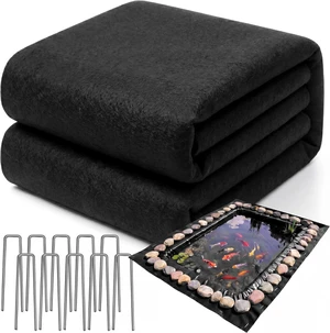 20 x 20 FT 6oz Heavy Duty Non Woven Geotextile Pond Underlayment Fabric, Protective Liner Underlay with 10 U-Pins, Weed Barrier Cushion for Outdoor Ponds, Streams, Fountains and Garden Waterfalls 20 x 20 FT 6oz Heavy Duty Non Woven Geotextile Pond Underlayment Fabric, Protective Liner Underlay with 10 U-Pins, Weed Barrier Cushion for Outdoor Ponds, Streams, Fountains and Garden Waterfalls