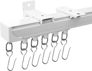 18 FT White Aluminum Alloy Curtain Track, Ceiling & Wall Mount Silent Sliding Rail, Heavy Duty Anti-Corrosion Flexible Room Divider Track with Hooks for Indoor Outdoor Use 18 FT White Aluminum Alloy Curtain Track, Ceiling & Wall Mount Silent Sliding Rail, Heavy Duty Anti-Corrosion Flexible Room Divider Track with Hooks for Indoor Outdoor Use