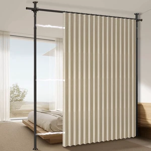 100% Blackout Room Divider Curtain, Sound Dampening No Drill Privacy Partition, Wrinkle Free Ceiling to Floor Temporary Wall for Office Dorm Apartment, Beige W100 x L96 100% Blackout Room Divider Curtain, Sound Dampening No Drill Privacy Partition, Wrinkle Free Ceiling to Floor Temporary Wall for Office Dorm Apartment, Beige W100 x L96