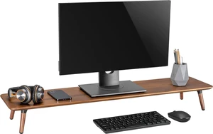 39.37 Inch Mid Century Modern Monitor Stand, Mahogany Desktop Shelf, Ergonomic Desk Riser for Computer Laptop Screen, Easy Assembly Desktop Organizer for Home Office 39.37 Inch Mid Century Modern Monitor Stand, Mahogany Desktop Shelf, Ergonomic Desk Riser for Computer Laptop Screen, Easy Assembly Desktop Organizer for Home Office