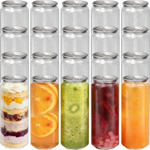 100 Pack 16.9oz Clear Plastic Beverage Bottles with Aluminum Lids, Food Grade Empty Reusable Drink Cans, Leakproof Sealable Containers for Smoothies Boba Tea Beer Juice, Compatible with Can Sealers 100 Pack 16.9oz Clear Plastic Beverage Bottles with Aluminum Lids, Food Grade Empty Reusable Drink Cans, Leakproof Sealable Containers for Smoothies Boba Tea Beer Juice, Compatible with Can Sealers